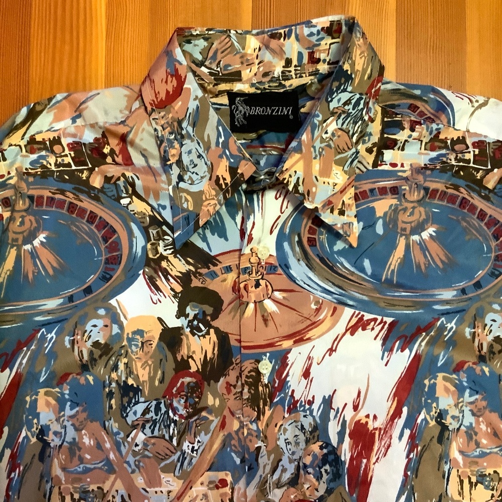 Expressionist Roulette shirt by LeRoy Neiman 1970s